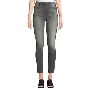 Mother‎ Women's Gray The Swooner Side-Stripe High-Rise Skinny Jeans Size 25